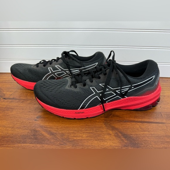 ASIC’s men’s Black/Electric Red Kayano gel Nimbus running gym shoes. Size 10 - Picture 6 of 14